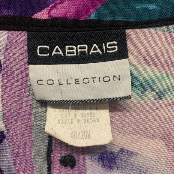 🌿 Vintage Cabrais 80s Print SS Button Down 🌿 - Picture 5 of 5
